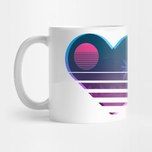 Vaporwave heart landscape retro sunset Mug